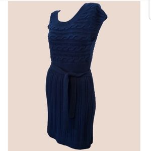 Loft Cable knit belted sweater dress XS